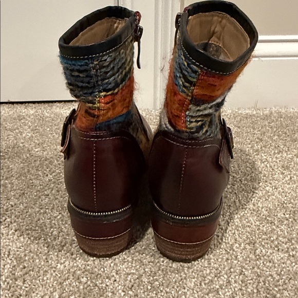 L’Artiste Tapestry Leather Boots Sz 39 - Picture 7 of 9